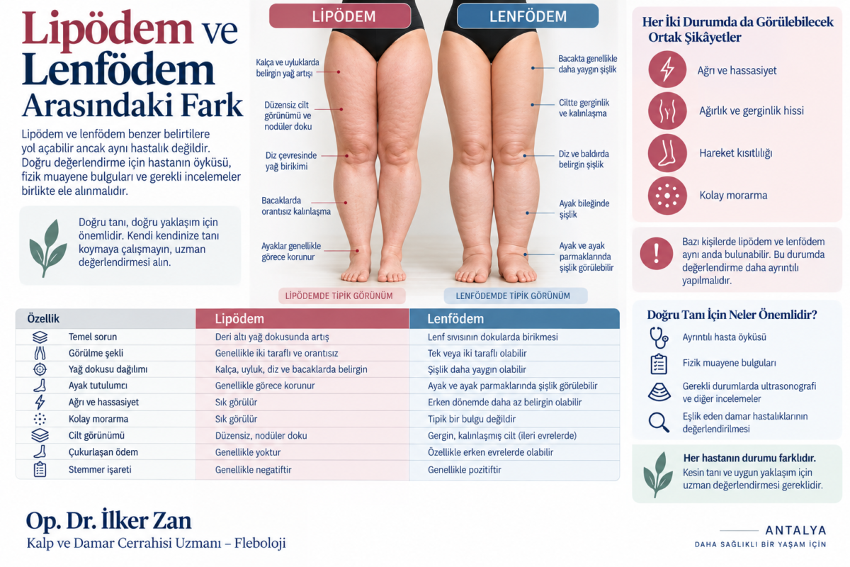 Lipödem ve lenfödem arasındaki farklar ve tipik bacak görünümü