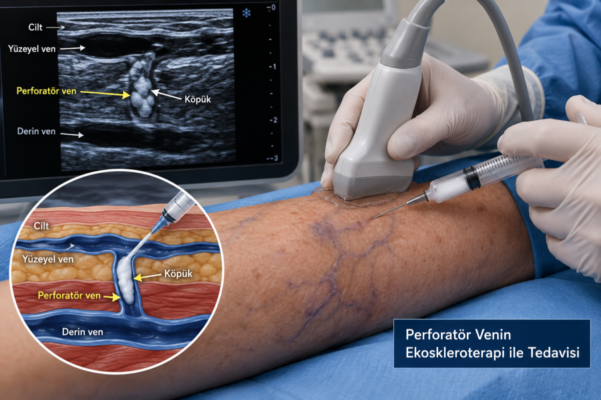 Perforatör venin ekoskleroterapi ile tedavisi ve ultrason eşliğinde köpük enjeksiyonu