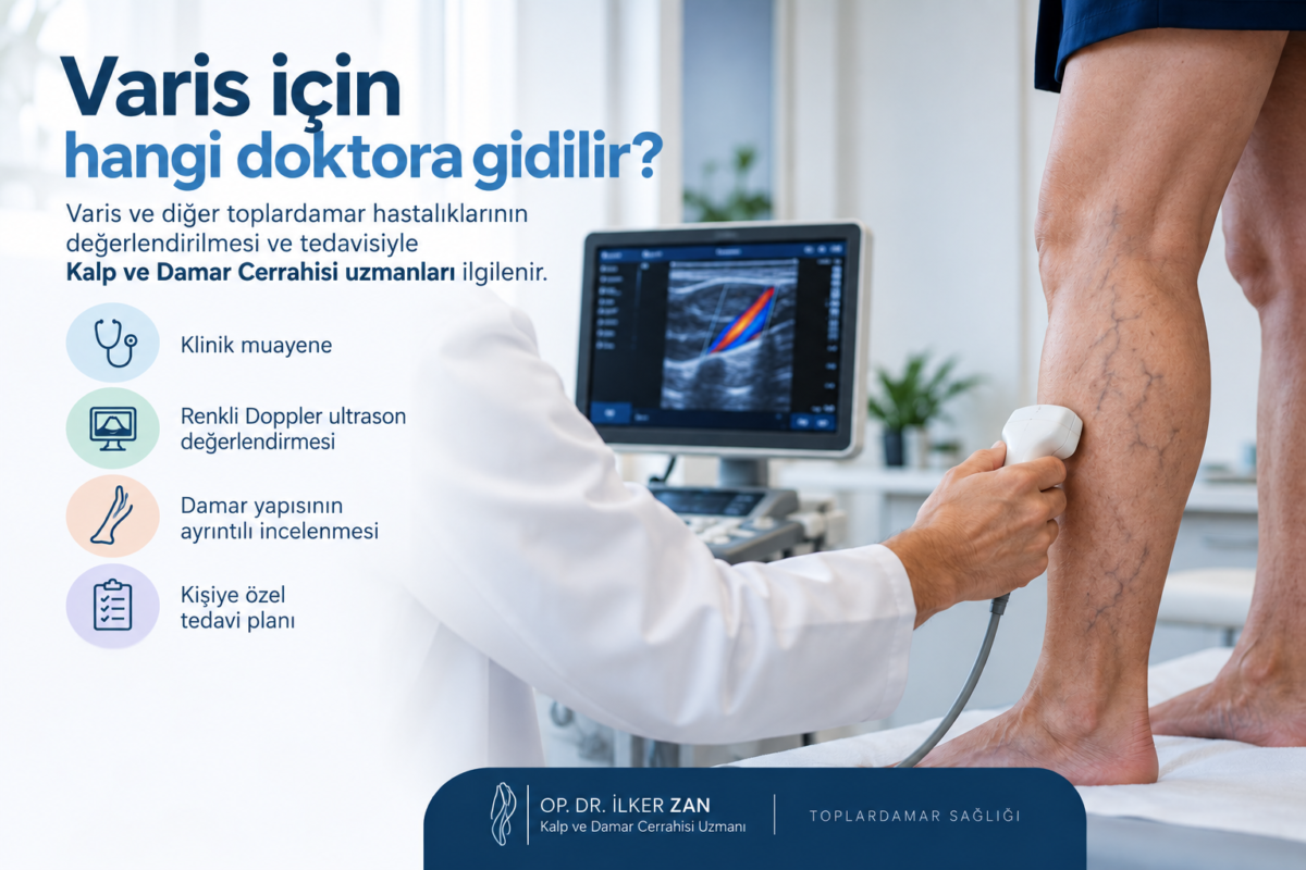 Varis değerlendirmesinde klinik muayene, gerekli durumlarda renkli Doppler ultrason ve damar yapısına göre tedavi planlaması
